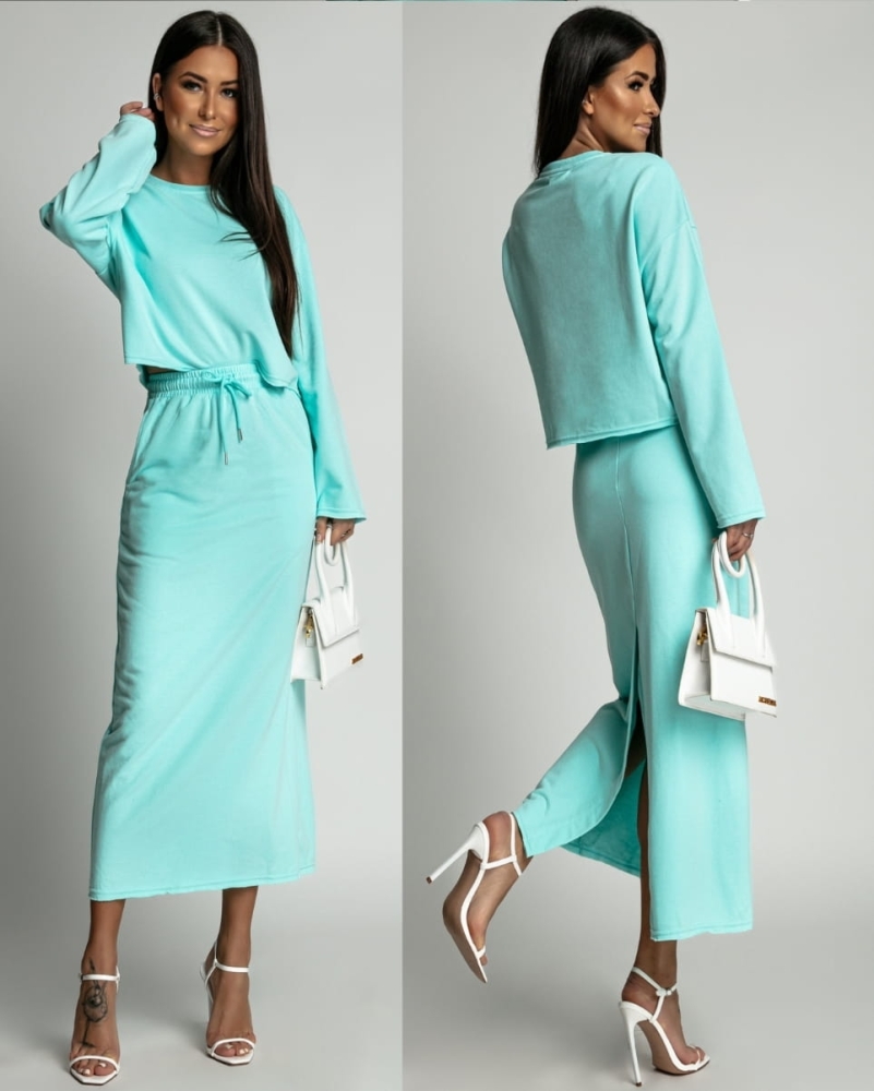 Spódnica dresowa turkusowa PREMIUM