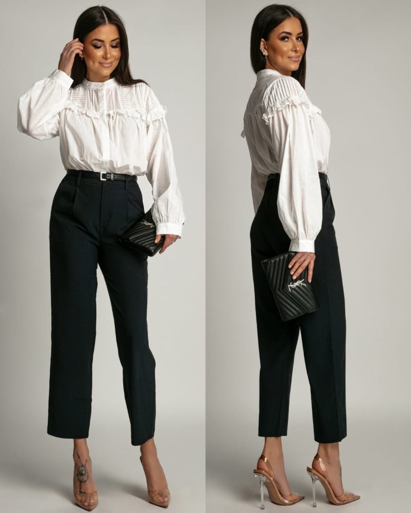 Spodnie eleganckie granatowe PREMIUM