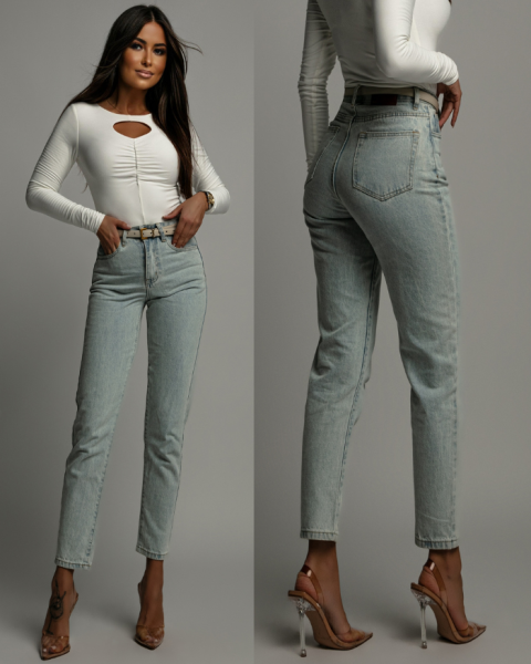 Spodnie klasyczne jeans jasny niebieski PREMIUM Polska produkcja