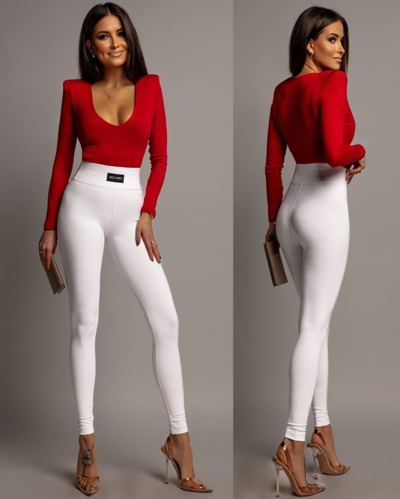 Leginsy białe Polska produkcja PREMIUM