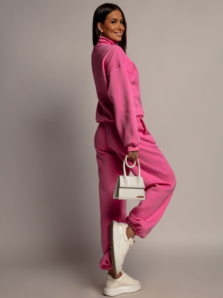 Komplet dresowy bluza spodnie różowy PREMIUM Polska Produkcja