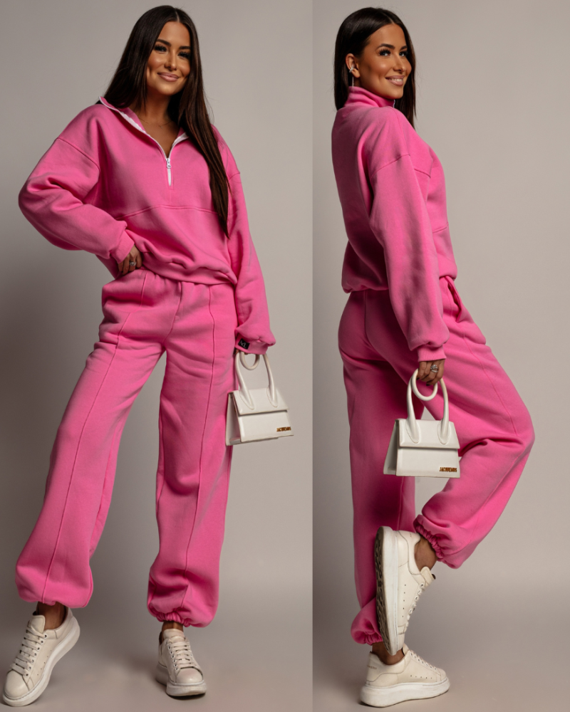 Komplet dresowy bluza spodnie różowy PREMIUM Polska Produkcja
