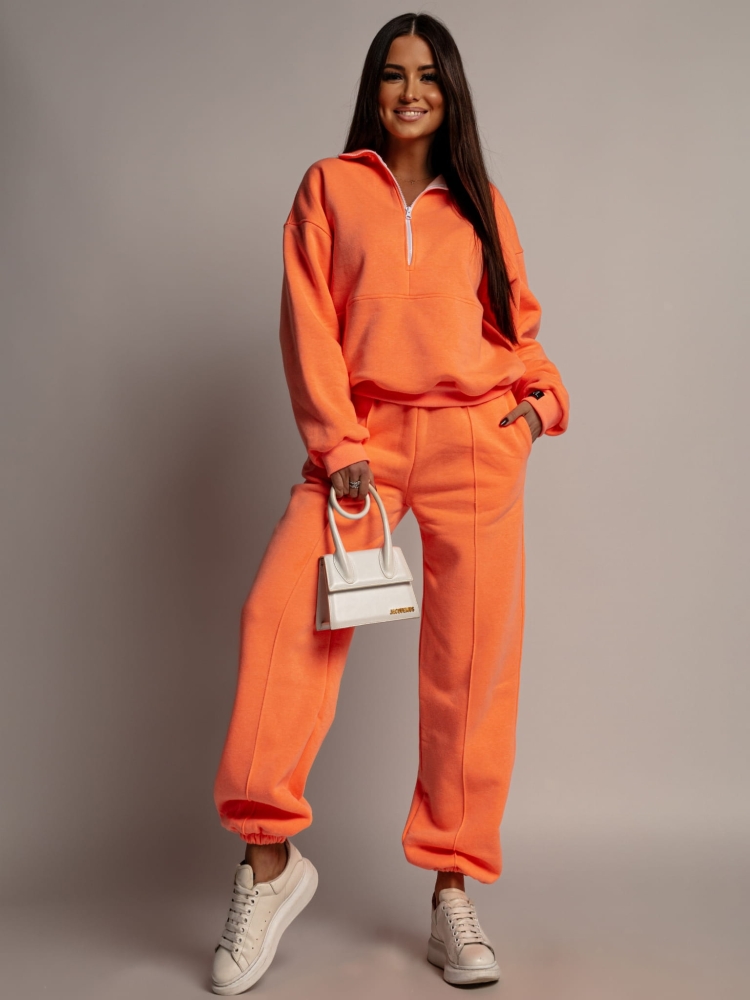 Komplet dresowy bluza spodnie pomarańcz PREMIUM Polska Produkcja