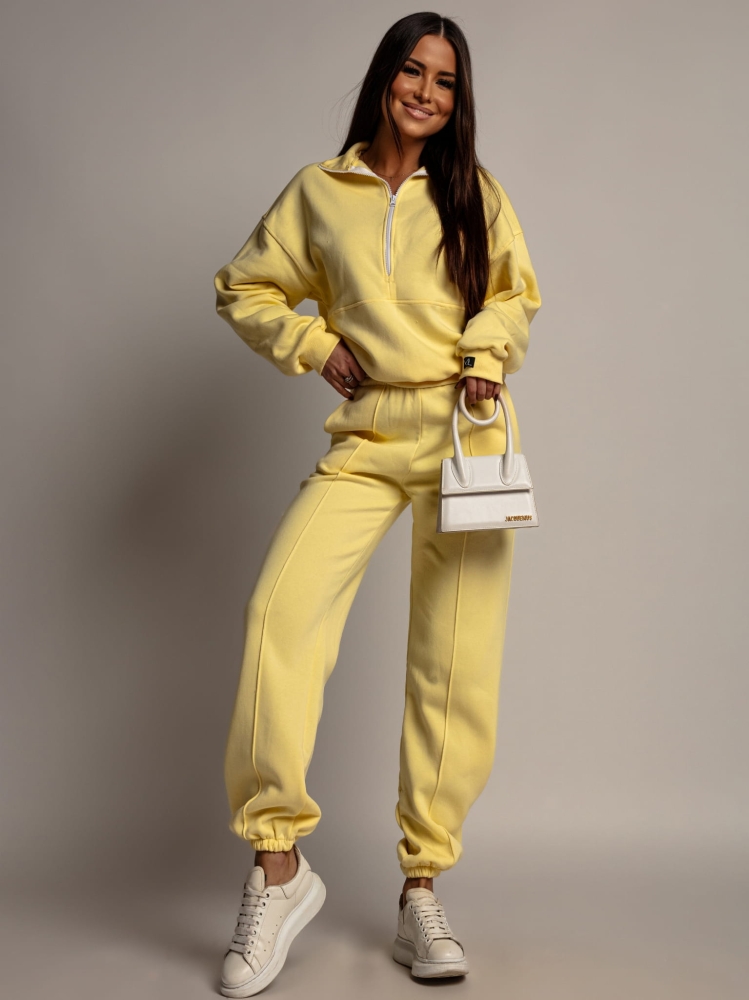 Komplet dresowy bluza spodnie żółty PREMIUM Polska Produkcja