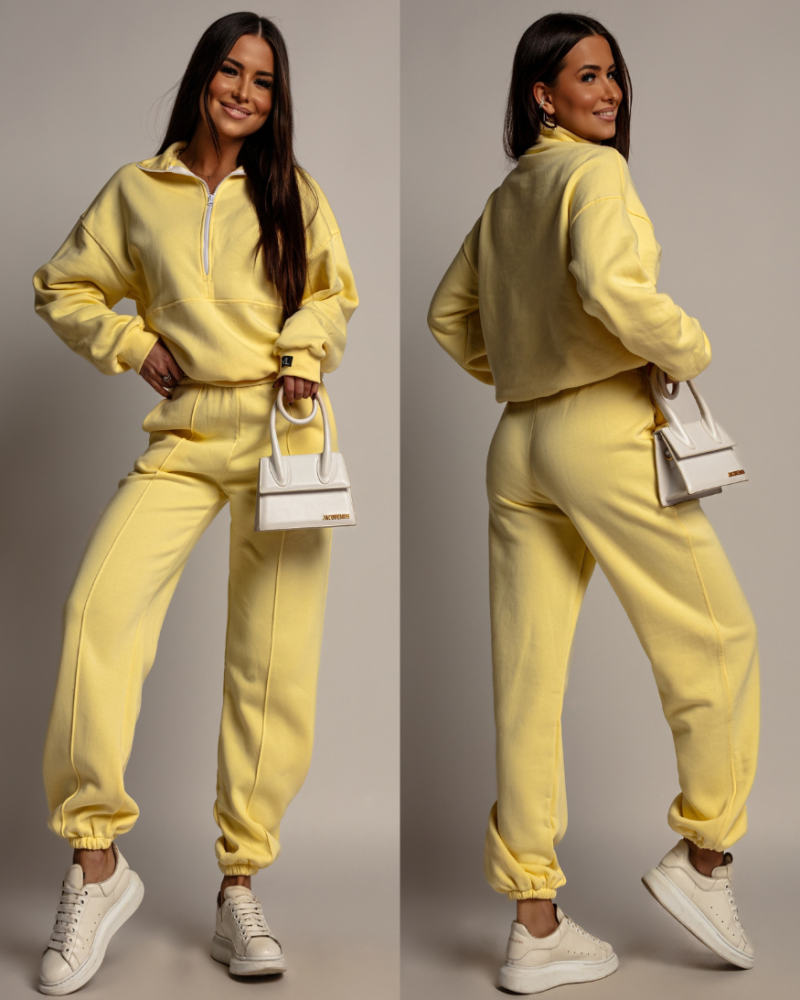 Komplet dresowy bluza spodnie żółty PREMIUM Polska Produkcja
