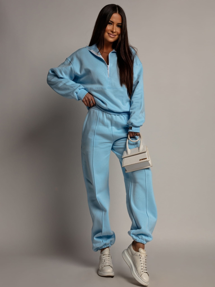 Komplet dresowy bluza spodnie niebieski PREMIUM Polska Produkcja