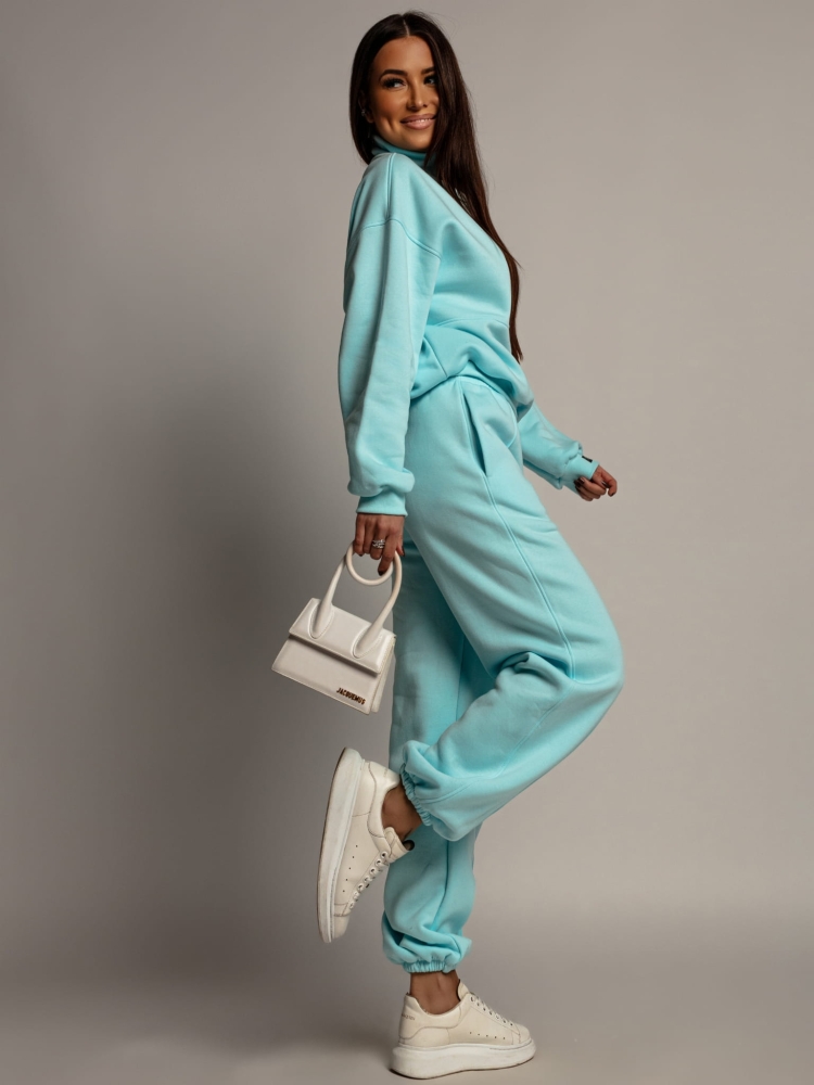 Komplet dresowy bluza spodnie turkusowy PREMIUM Polska Produkcja