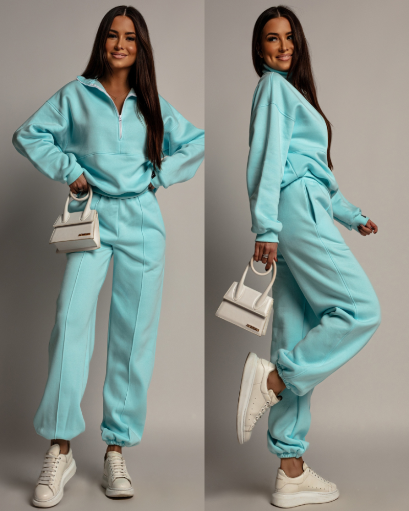 Komplet dresowy bluza spodnie turkusowy PREMIUM Polska Produkcja