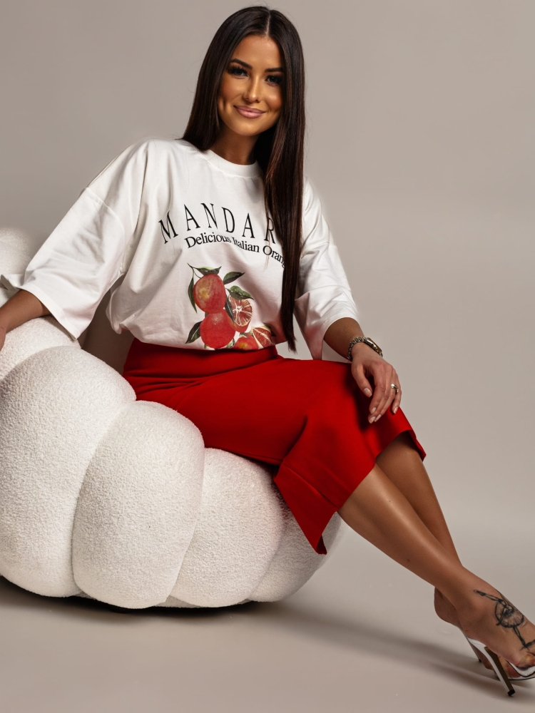 T-shirt Mandarini  biała PREMIUM Polska produkcja