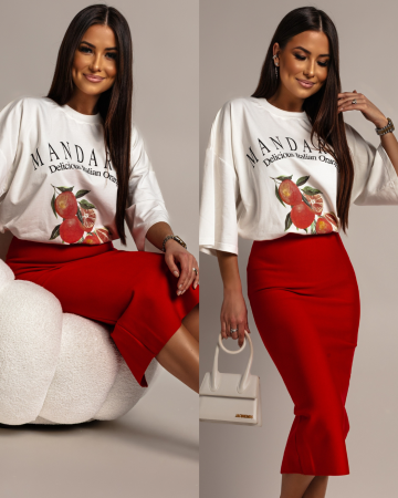 T-shirt Mandarini  biała PREMIUM Polska produkcja