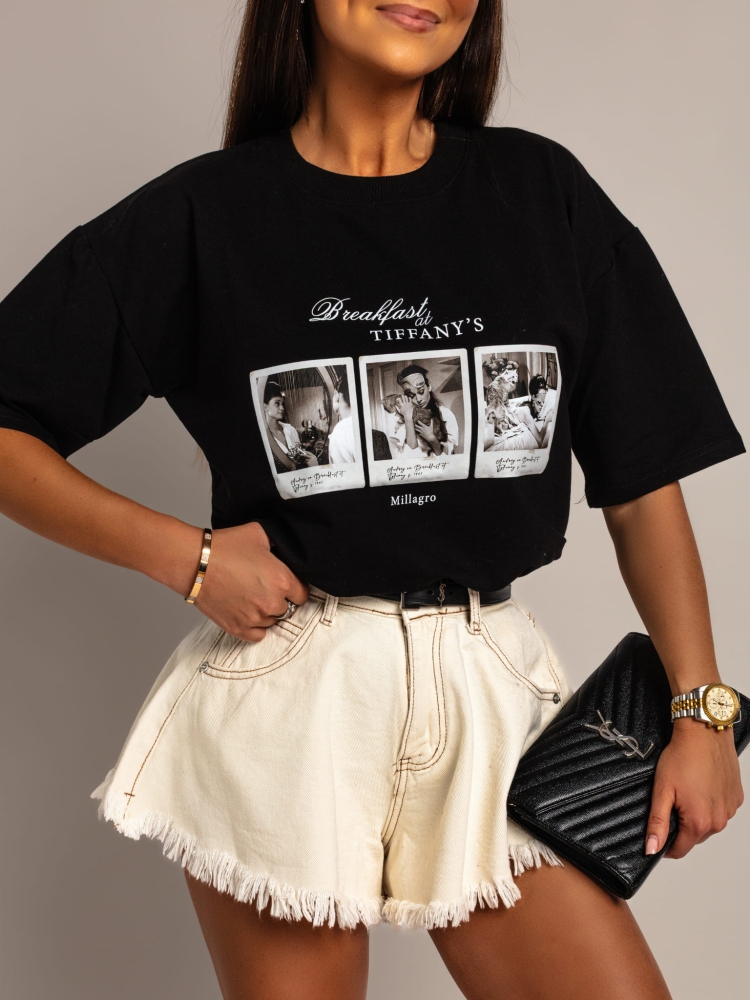 T-shirt Tiffany's czarny PREMIUM Polska produkcja