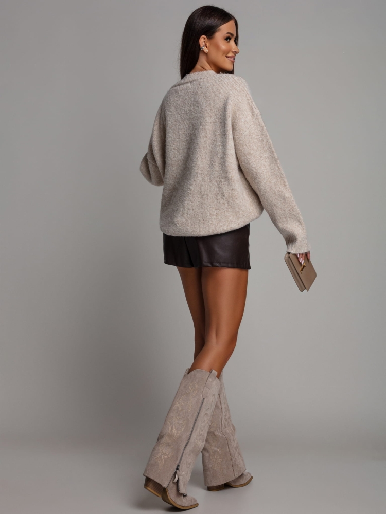 Sweter oversize beżowy
