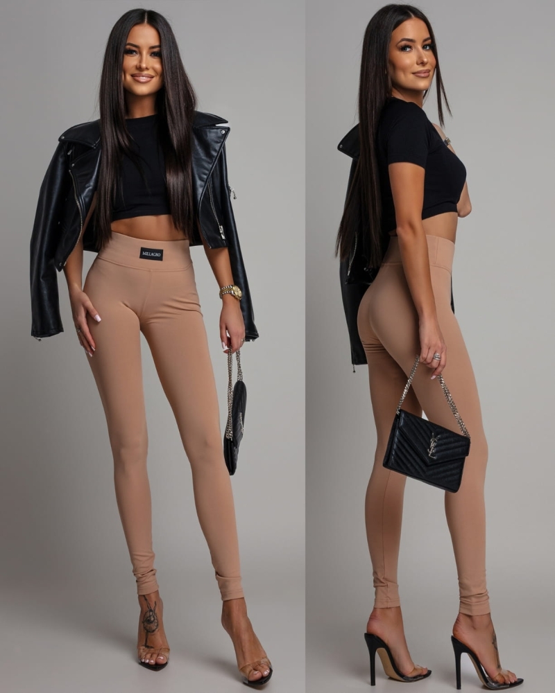 Leginsy beżowe Polska produkcja PREMIUM