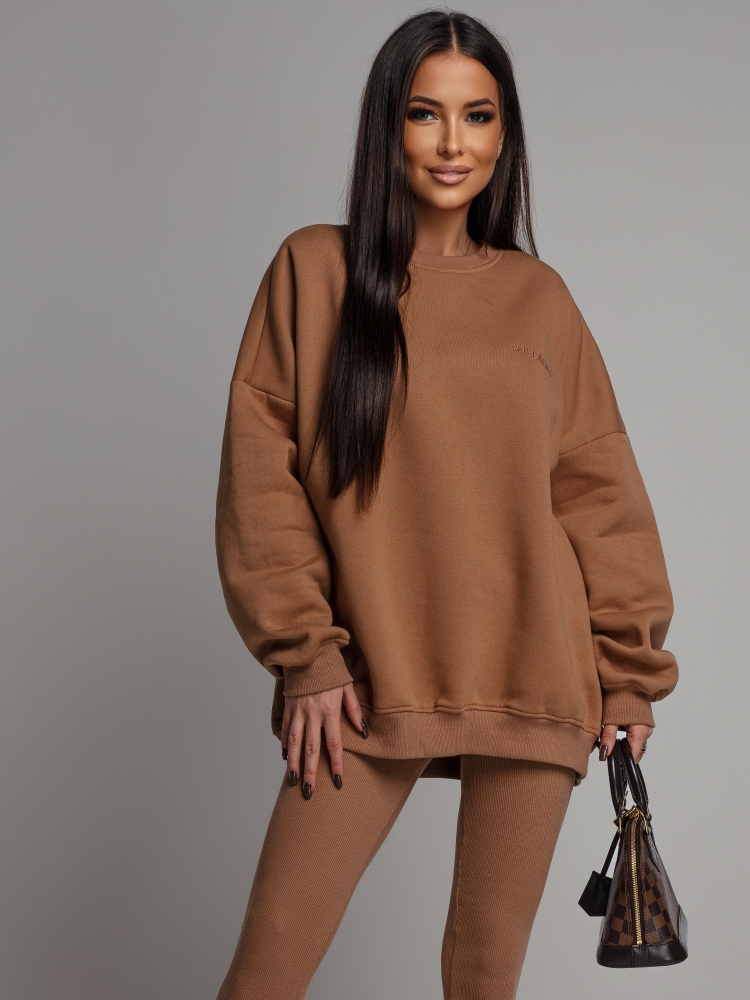 Komplet dresowy bluza V2  oversize oraz leginsy camel PREMIUM Polska Produkcja