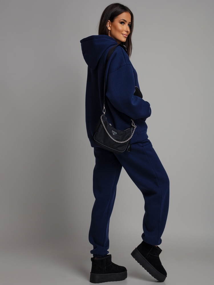 Komplet dresowy bluza z kieszeniami i  spodnie granatowy PREMIUM Polska Produkcja