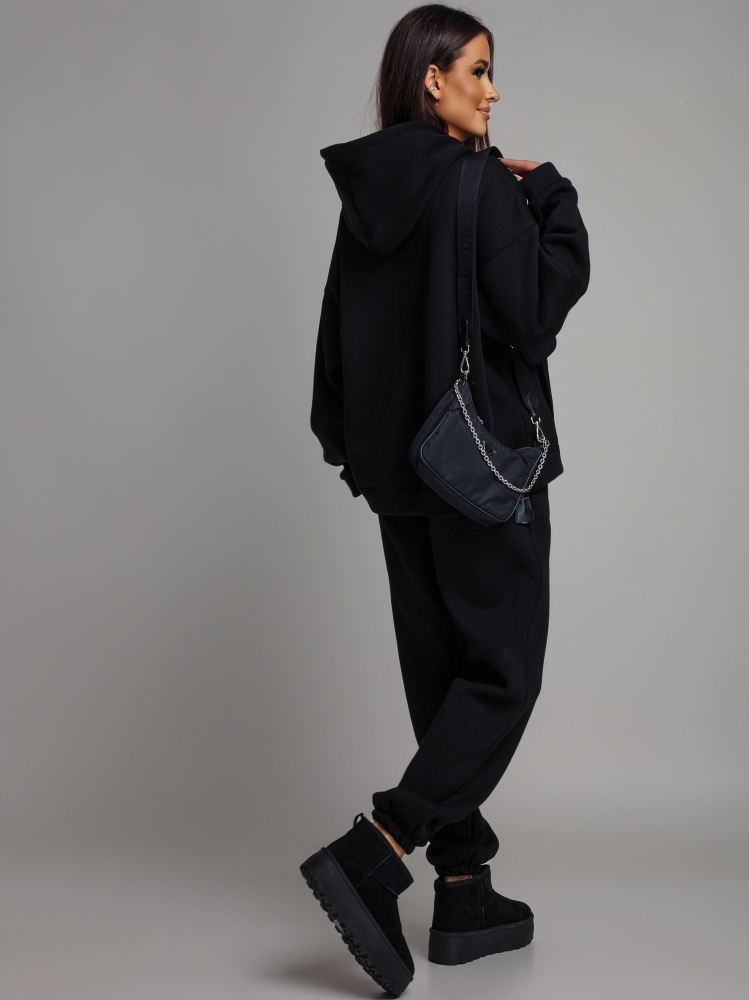 Komplet dresowy bluza z kieszeniami i  spodnie czarny PREMIUM Polska Produkcja