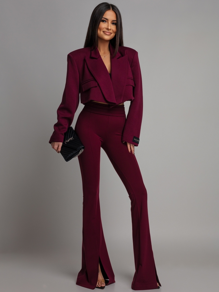 Marynarka elegancka krótka bordowa PRODUKT PREMIUM Polska produkcja