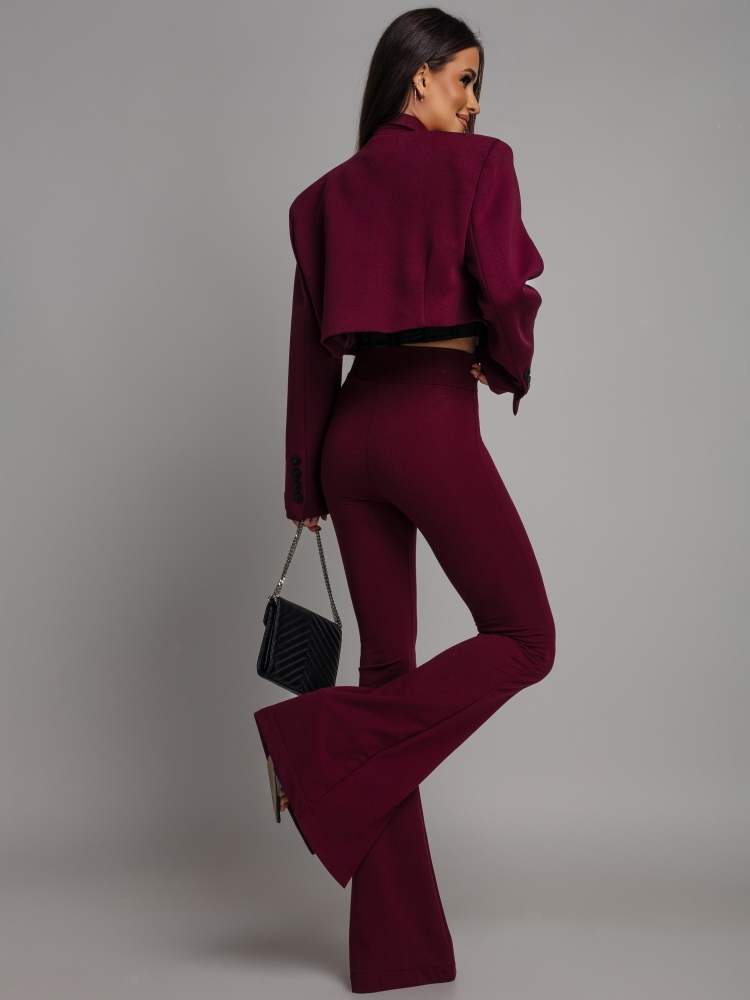 Marynarka elegancka krótka bordowa PRODUKT PREMIUM Polska produkcja