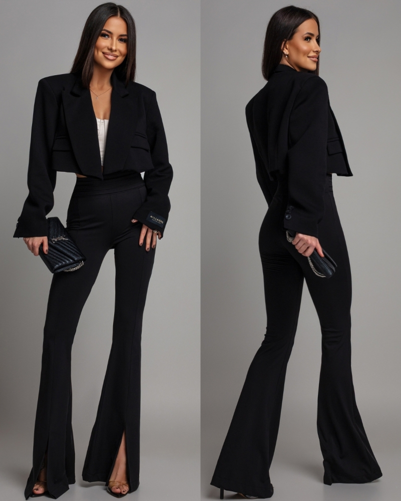 Leginsy z rozcięciem na dole czarne Polska produkcja PREMIUM