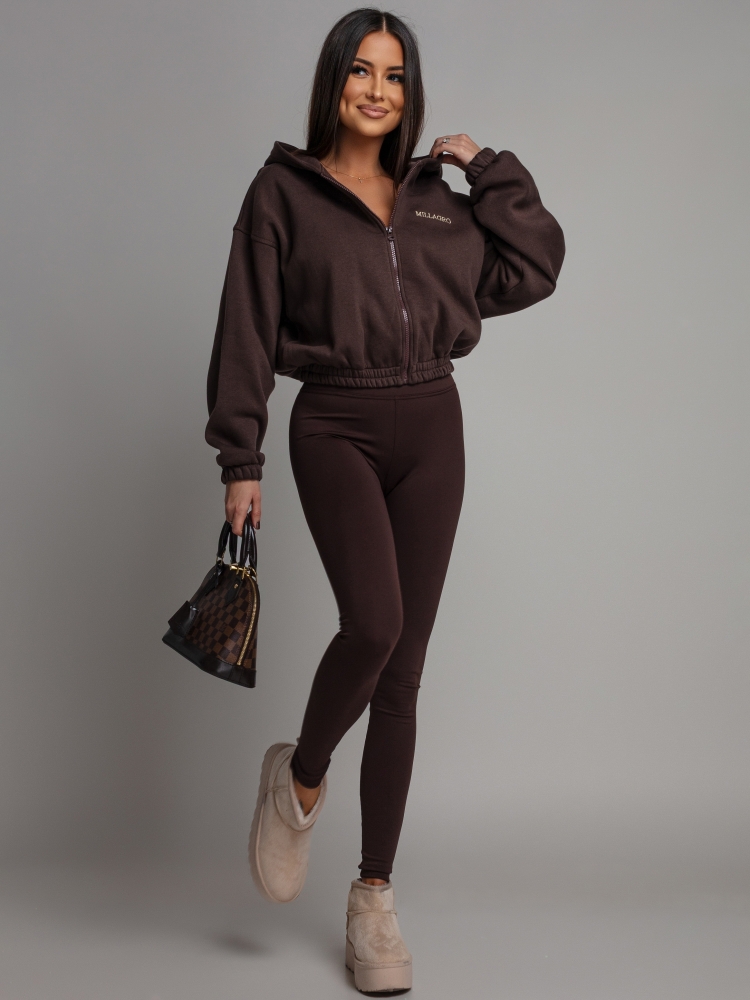 Bluza krótka zapinana czekoladowa PREMIUM Polska Produkcja