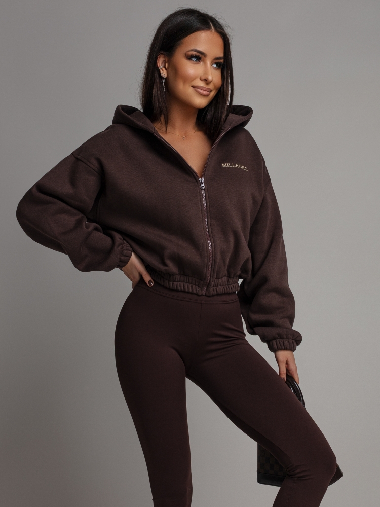 Bluza krótka zapinana czekoladowa PREMIUM Polska Produkcja