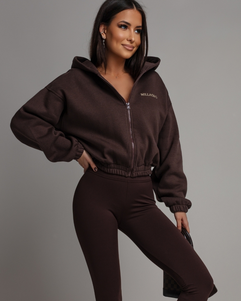 Bluza krótka zapinana czekoladowa PREMIUM Polska Produkcja