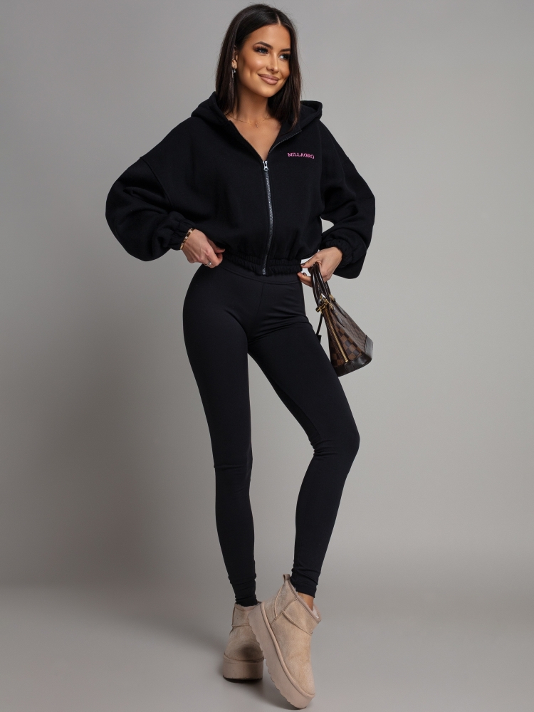 Bluza krótka zapinana czarna PREMIUM Polska Produkcja