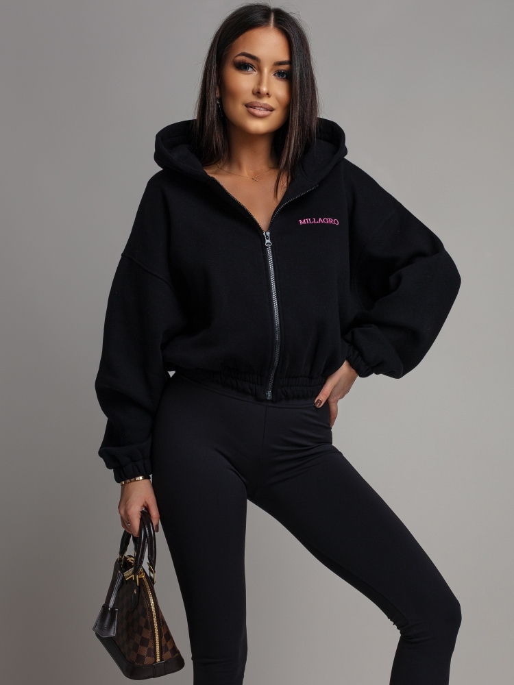 Bluza krótka zapinana czarna PREMIUM Polska Produkcja