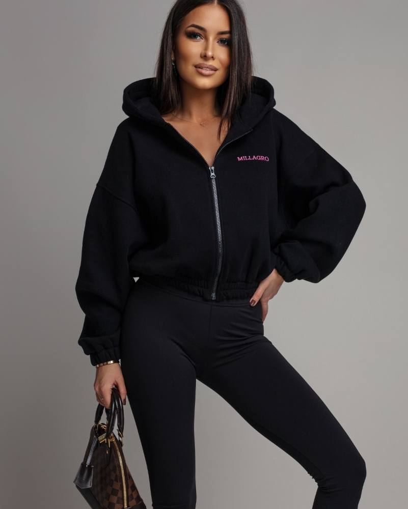 Bluza krótka zapinana czarna PREMIUM Polska Produkcja