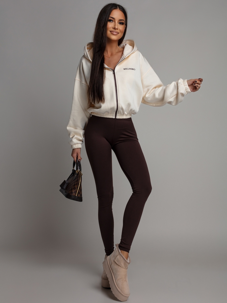 Bluza krótka zapinana kremowa PREMIUM Polska Produkcja