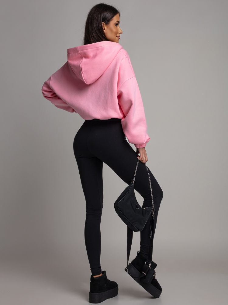 Bluza krótka zapinana różowa  PREMIUM Polska Produkcja