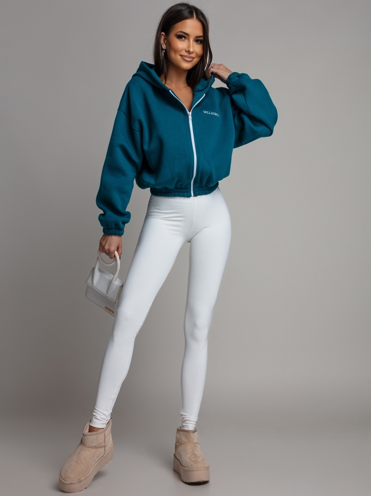 Bluza krótka zapinana turkusowa PREMIUM Polska Produkcja