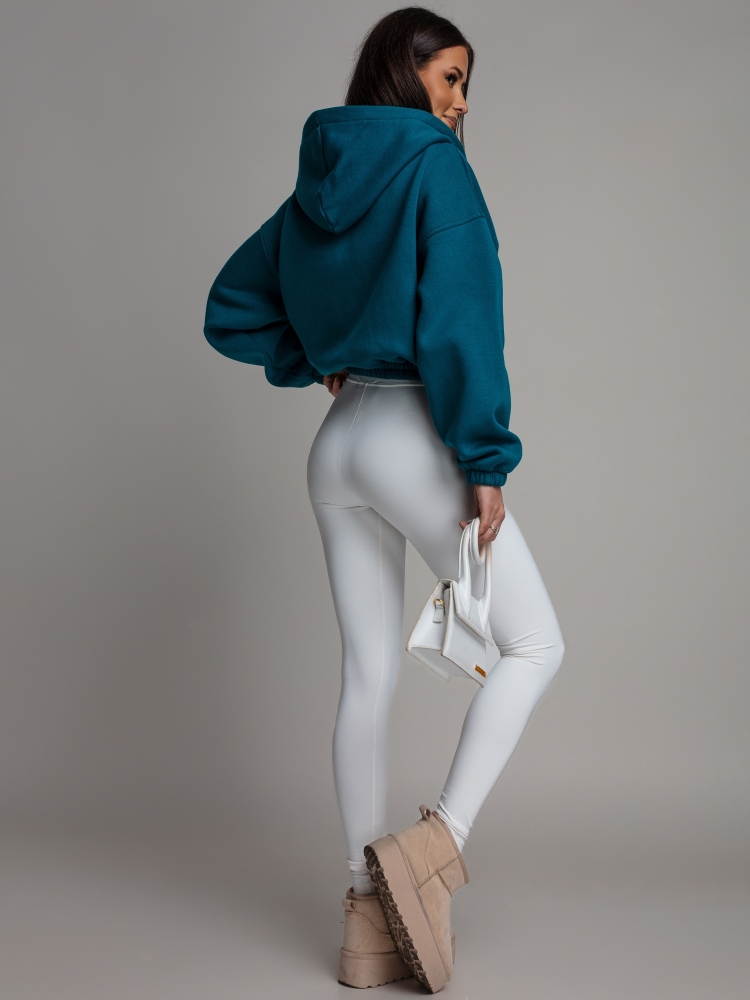 Bluza krótka zapinana turkusowa PREMIUM Polska Produkcja