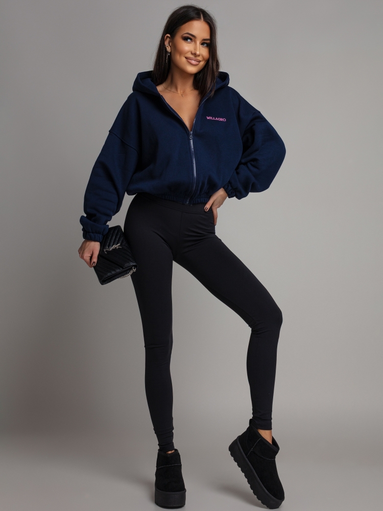 Bluza krótka zapinana granatowa PREMIUM Polska Produkcja