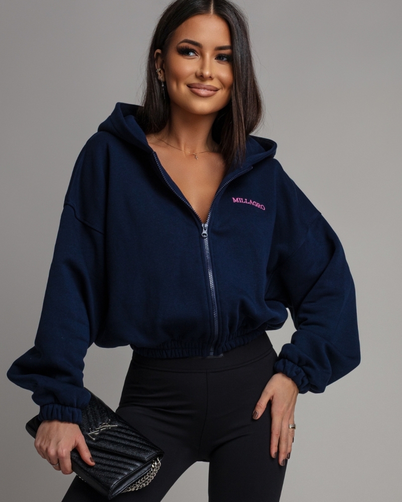 Bluza krótka zapinana granatowa PREMIUM Polska Produkcja