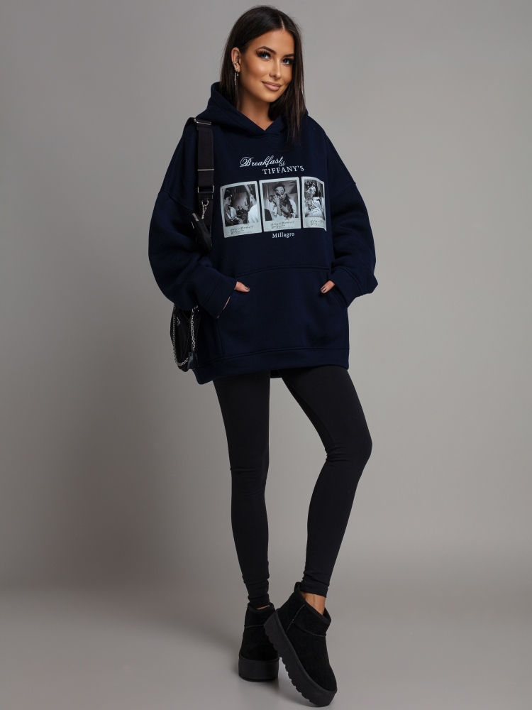 Bluza oversize granatowa Tiffany's PREMIUM Polska Produkcja