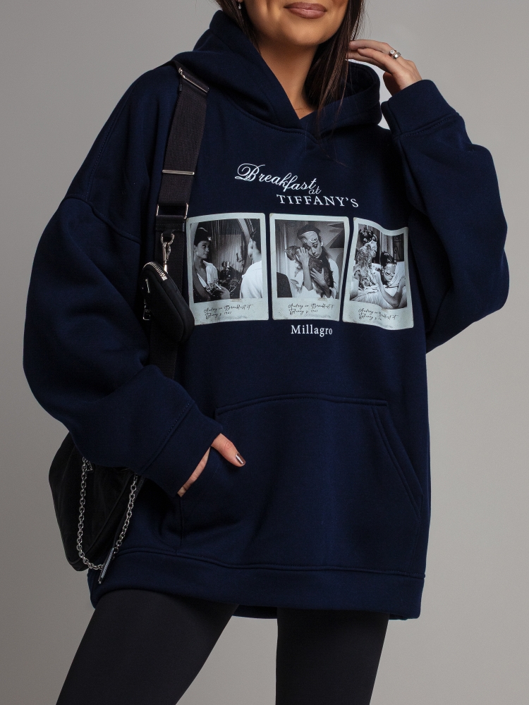 Bluza oversize granatowa Tiffany's PREMIUM Polska Produkcja