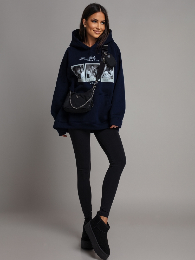 Bluza oversize granatowa Tiffany's PREMIUM Polska Produkcja