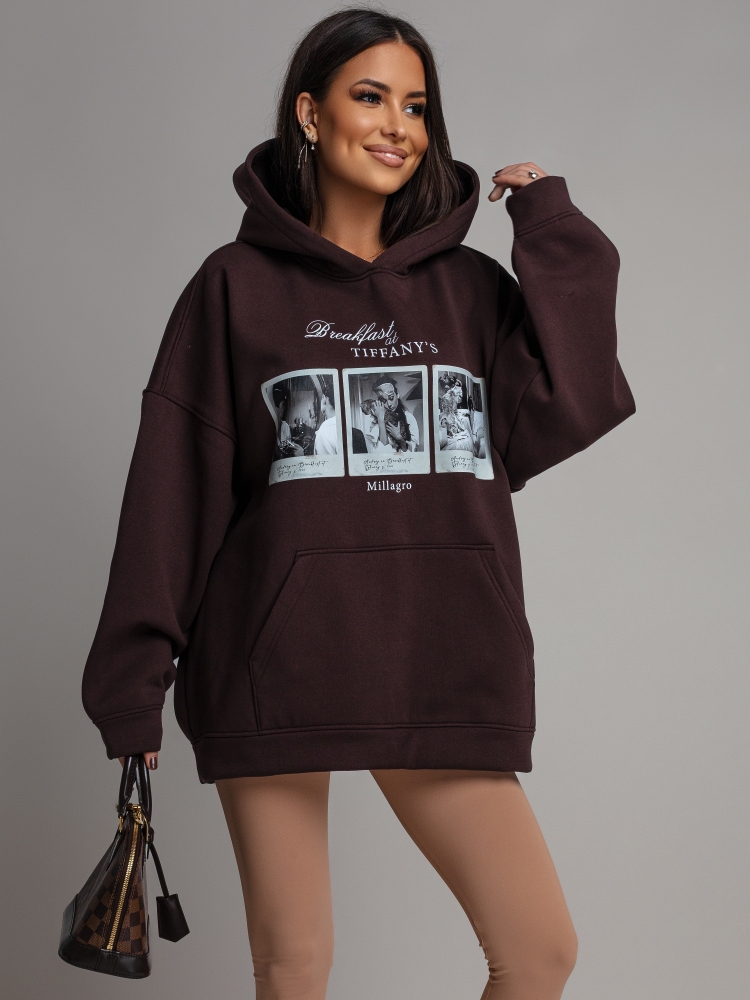 Bluza oversize czekoladowa Tiffany's PREMIUM Polska Produkcja