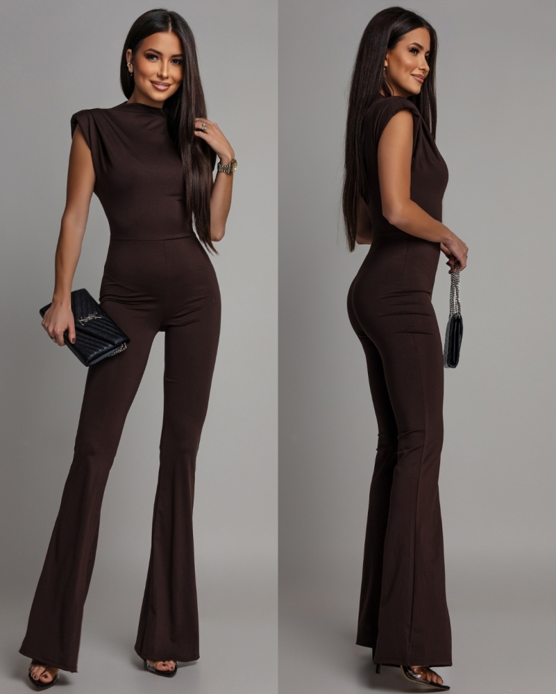 Kombinezon klasyczny długie spodnie czekoladowy
