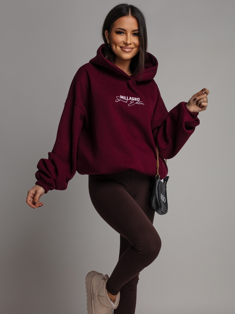 Bluza oversize special edition bordowa PREMIUM Polska Produkcja