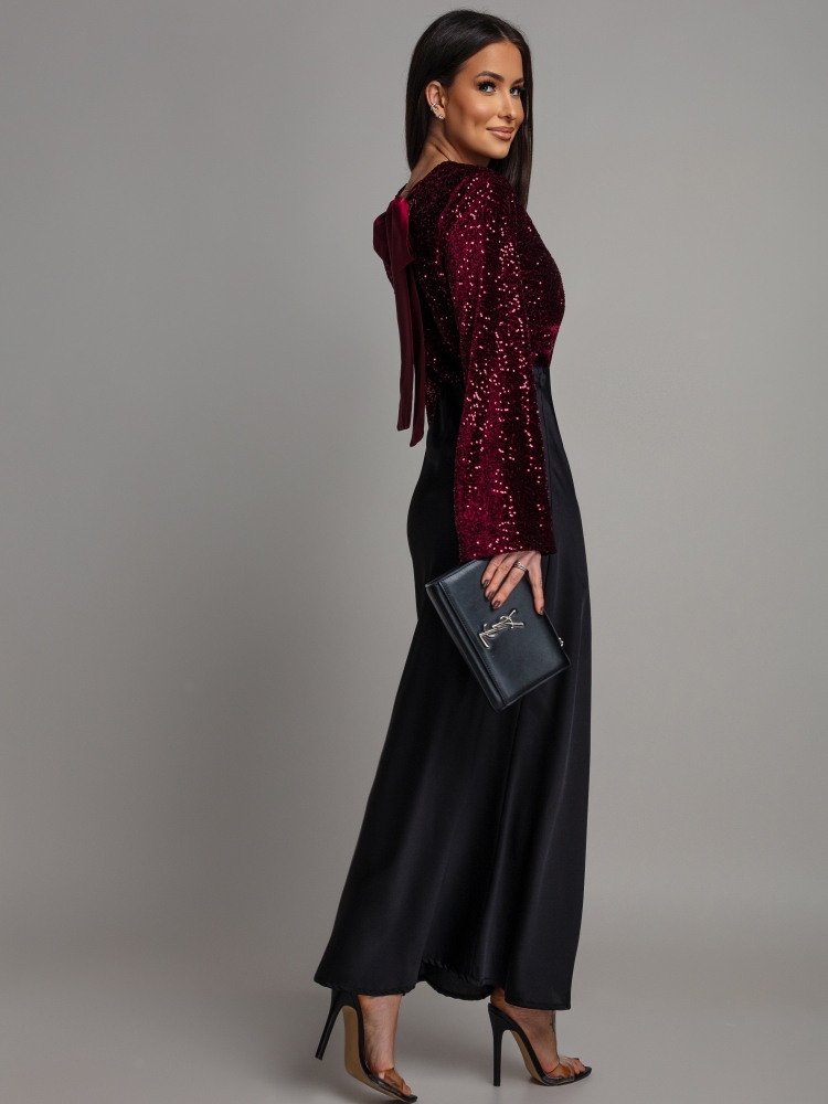 Spódnica maxi satynowa czarna