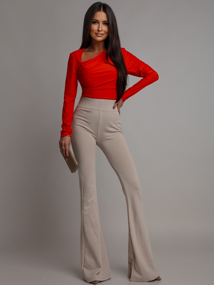 Body z ozdobnym wycięciem eleganckie pomarańczowe