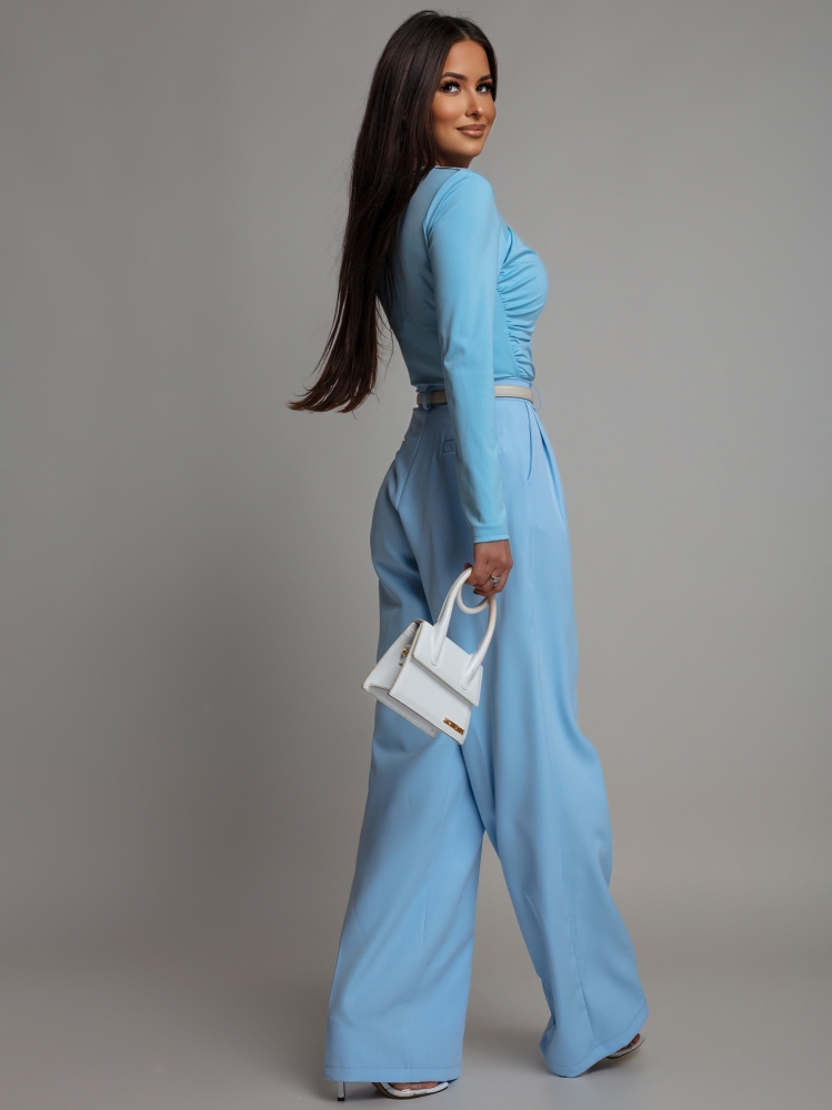 Body z ozdobnym wycięciem eleganckie niebieskie