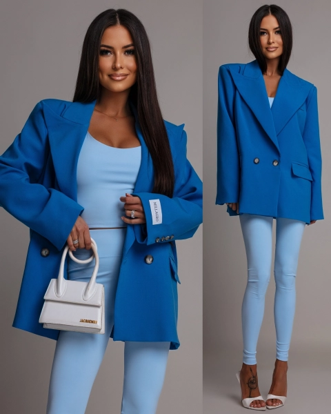 Marynarka oversize niebieska PREMIUM Polska produkcja