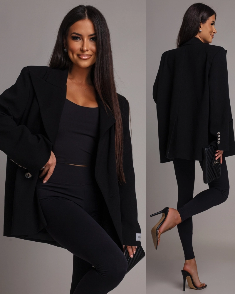 Marynarka oversize czarna PREMIUM Polska produkcja