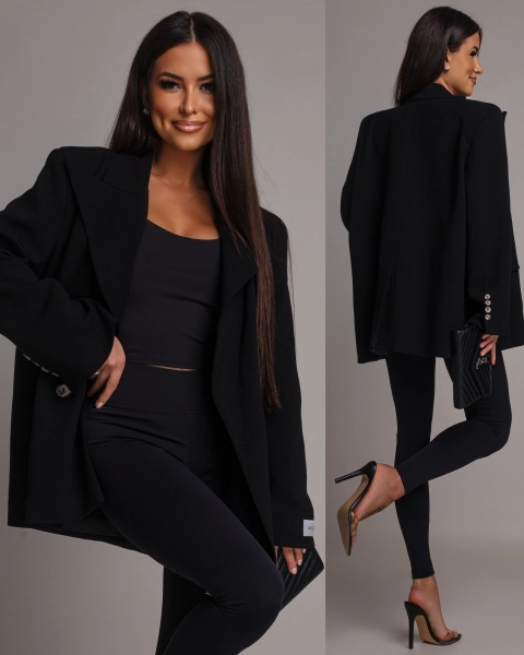 Marynarka oversize czarna PREMIUM Polska produkcja