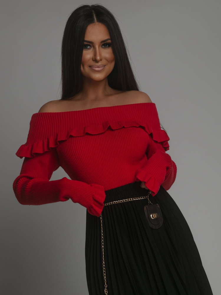 Spódnica z ozdobnym paseczkiem plisowana czarna